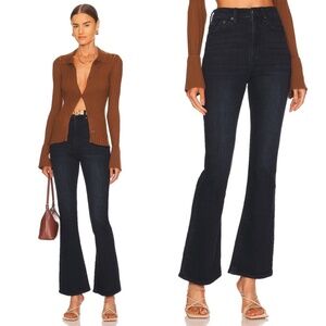 Pistola Dana High Rise Dark Wash Denim Wide Flare Denim Jeans - Sz 29